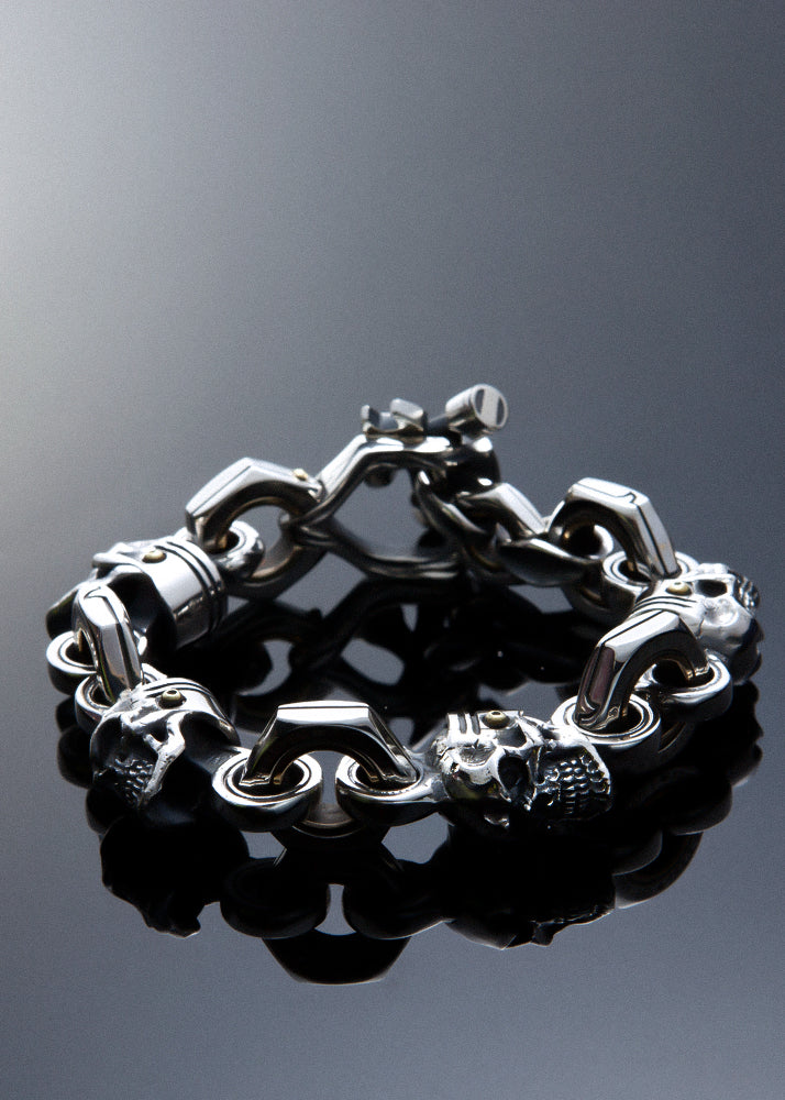 Movable Piston skull Bracelet XXL｜ Let's Ride Collection - 2